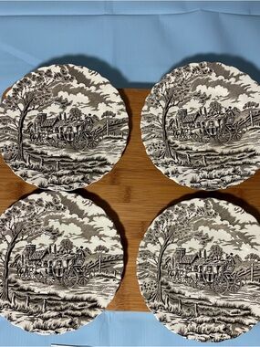 Vintage Myott Royal Mail Dessert plates- Set of 4